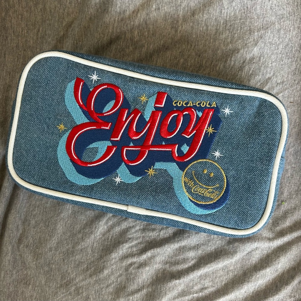 Stoney Clover Lane x Coca-Cola Denim Embroidered Small Pouch